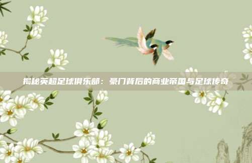 揭秘英超足球俱乐部:豪门背后的商业帝国与足球传奇