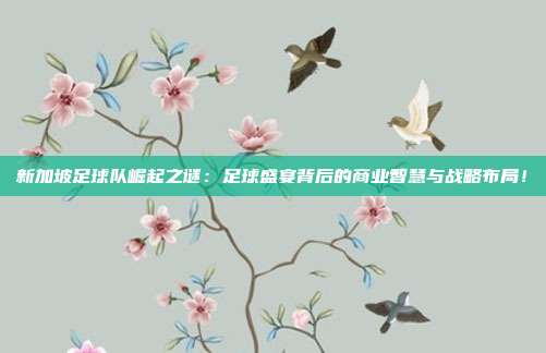 新加坡足球队崛起之谜:足球盛宴背后的商业智慧与战略布局!