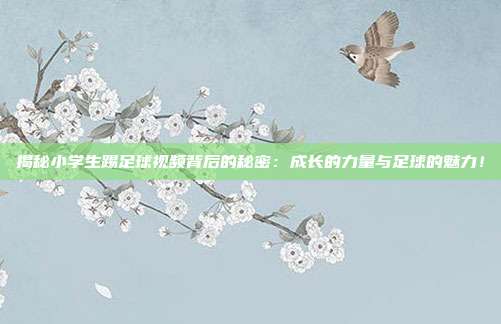 揭秘小学生踢足球视频背后的秘密：成长的力量与足球的魅力！