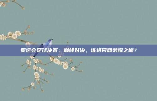 奥运会足球决赛：巅峰对决，谁将问鼎荣耀之巅？