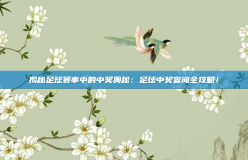 揭秘足球赛事中的中奖奥秘:足球中奖查询全攻略!