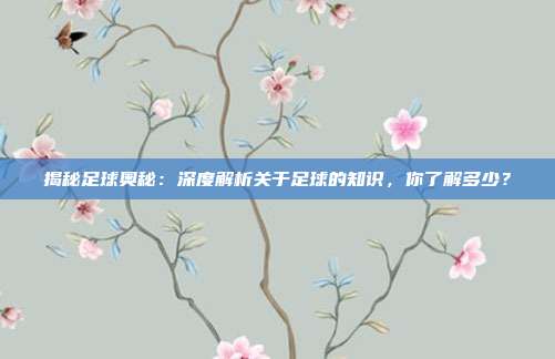 揭秘足球奥秘:深度解析关于足球的知识,你了解多少?