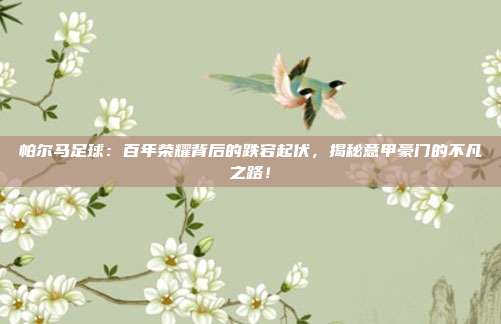 帕尔马足球：百年荣耀背后的跌宕起伏，揭秘意甲豪门的不凡之路！