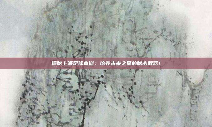 揭秘上海足球青训:培养未来之星的秘密武器!
