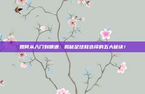 如何从入门到精通：揭秘足球鞋选择的五大秘诀！