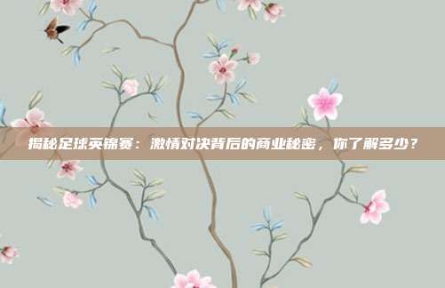 揭秘足球英锦赛:激情对决背后的商业秘密,你了解多少?
