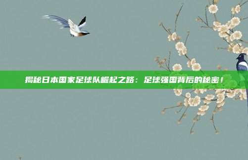 揭秘日本国家足球队崛起之路:足球强国背后的秘密!