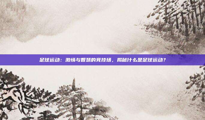 足球运动：激情与智慧的竞技场，揭秘什么是足球运动？