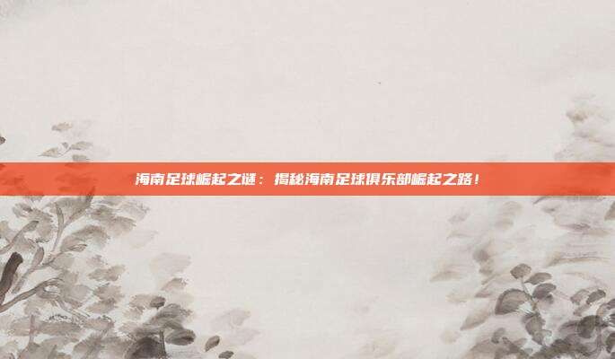 海南足球崛起之谜：揭秘海南足球俱乐部崛起之路！