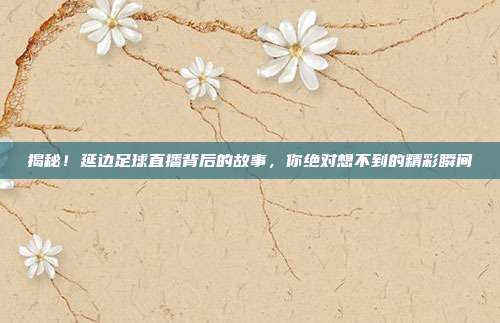 揭秘!延边足球直播背后的故事,你绝对想不到的精彩瞬间