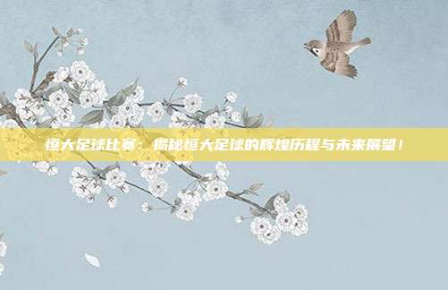 恒大足球比赛：揭秘恒大足球的辉煌历程与未来展望！