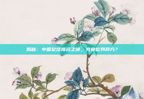 揭秘:中国足球排名之谜,究竟位列何方?