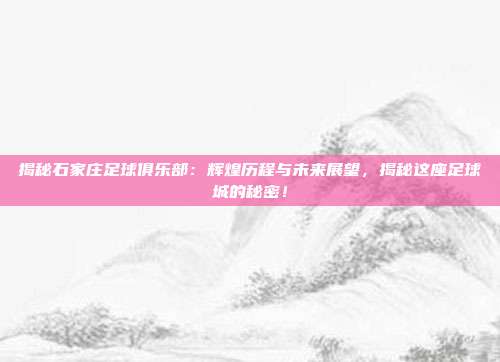揭秘石家庄足球俱乐部:辉煌历程与未来展望,揭秘这座足球城的秘密!