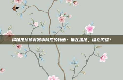 揭秘足球体育赛事背后的秘密：谁在操控，谁在闪耀？