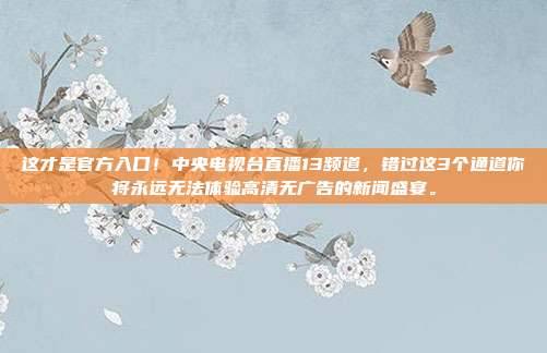 这才是官方入口！中央电视台直播13频道，错过这3个通道你将永远无法体验高清无广告的新闻盛宴。