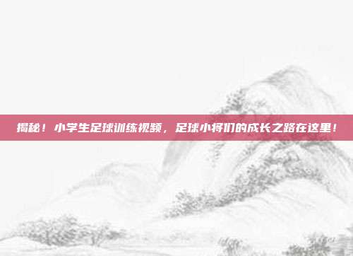 揭秘！小学生足球训练视频，足球小将们的成长之路在这里！