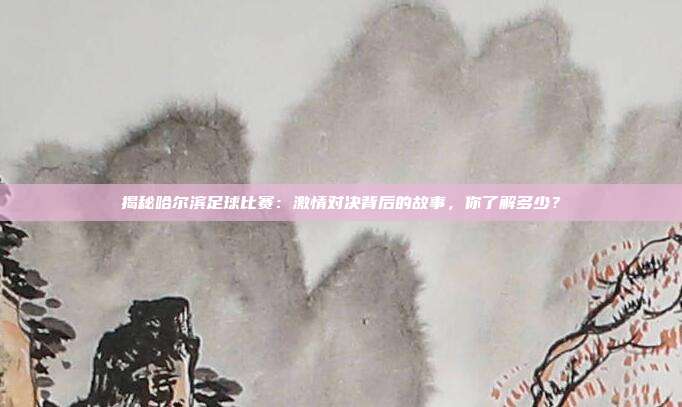 揭秘哈尔滨足球比赛：激情对决背后的故事，你了解多少？