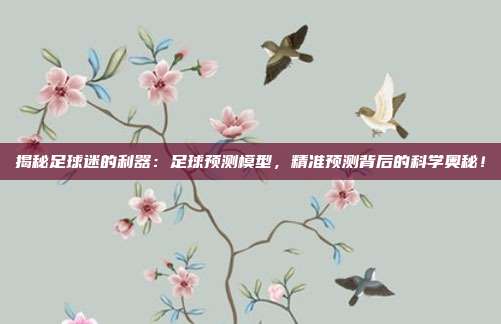 揭秘足球迷的利器:足球预测模型,精准预测背后的科学奥秘!