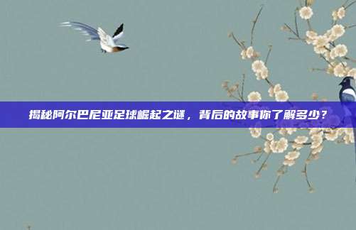 揭秘阿尔巴尼亚足球崛起之谜，背后的故事你了解多少？