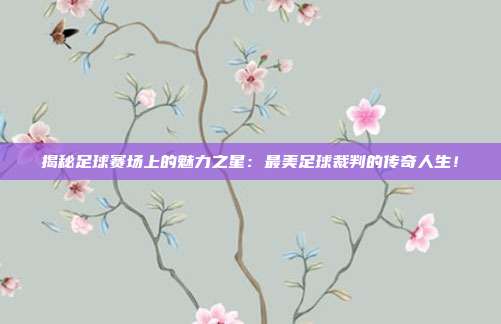 揭秘足球赛场上的魅力之星：最美足球裁判的传奇人生！