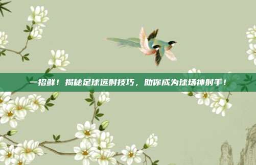 一招鲜！揭秘足球远射技巧，助你成为球场神射手！