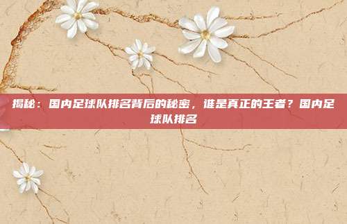 揭秘：国内足球队排名背后的秘密，谁是真正的王者？国内足球队排名