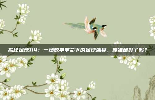 揭秘足球114：一场数字革命下的足球盛宴，你准备好了吗？