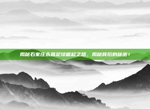 揭秘石家庄永昌足球崛起之路，揭秘背后的秘密！