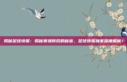 揭秘足球快报：揭秘赛场背后的秘密，足球快报独家深度解析！