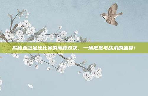 揭秘亚冠足球比赛的巅峰对决,一场视觉与战术的盛宴!