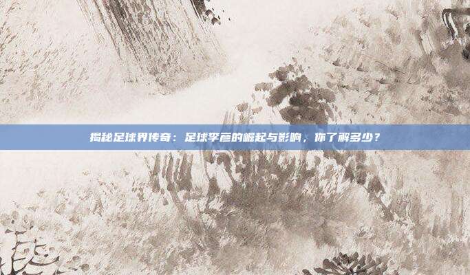 揭秘足球界传奇：足球李彦的崛起与影响，你了解多少？