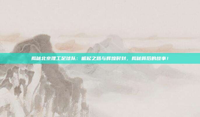 揭秘北京理工足球队：崛起之路与辉煌时刻，揭秘背后的故事！