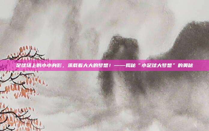 足球场上的小小身影,承载着大大的梦想!——揭秘“小足球大梦想”的奥秘
