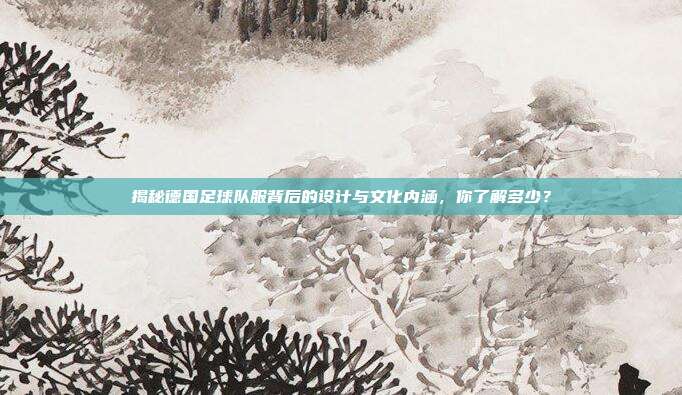 揭秘德国足球队服背后的设计与文化内涵,你了解多少?