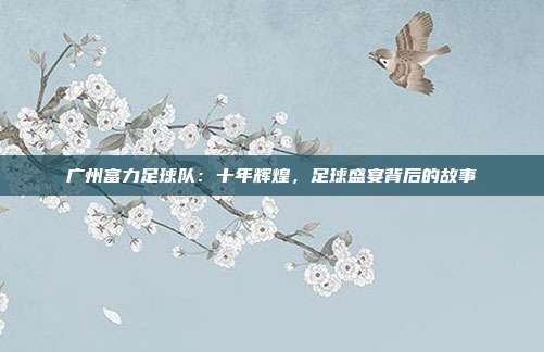 广州富力足球队:十年辉煌,足球盛宴背后的故事
