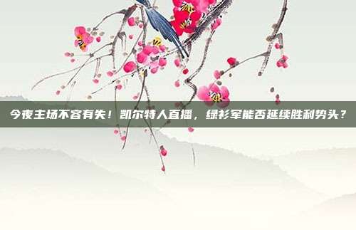 今夜主场不容有失！凯尔特人直播，绿衫军能否延续胜利势头？