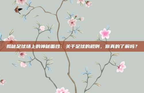 揭秘足球场上的神秘面纱：关于足球的规则，你真的了解吗？