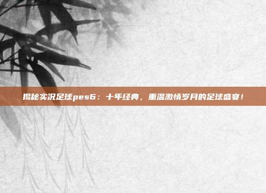 揭秘实况足球pes6：十年经典，重温激情岁月的足球盛宴！