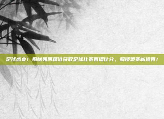 足球盛宴！揭秘如何精准获取足球比赛直播比分，解锁观赛新境界！