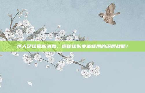 恒大足球最新消息:揭秘球队变革背后的深层战略!