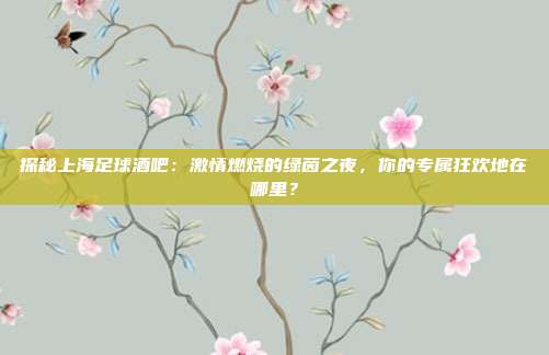 探秘上海足球酒吧：激情燃烧的绿茵之夜，你的专属狂欢地在哪里？