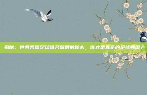 揭秘：世界各国足球排名背后的秘密，谁才是真正的足球强国？