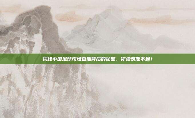 揭秘中国足球现场直播背后的秘密,你绝对想不到!