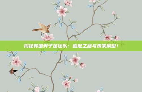 揭秘韩国男子足球队:崛起之路与未来展望!