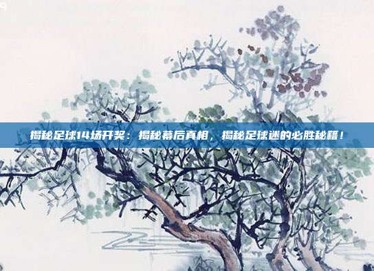 揭秘足球14场开奖：揭秘幕后真相，揭秘足球迷的必胜秘籍！
