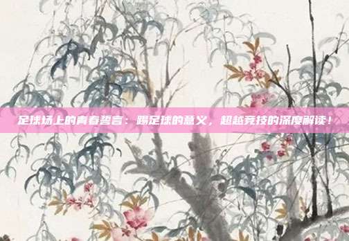 足球场上的青春誓言:踢足球的意义,超越竞技的深度解读!