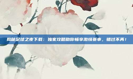 揭秘足球之夜下载：独家攻略助你畅享激情赛事，错过不再！
