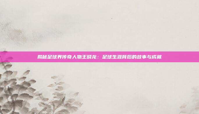 揭秘足球界传奇人物王晓龙:足球生涯背后的故事与成就