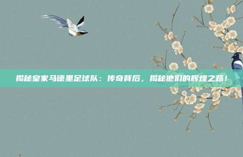 揭秘皇家马德里足球队:传奇背后,揭秘他们的辉煌之路!