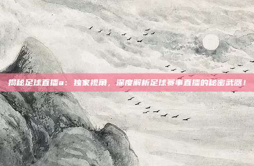 揭秘足球直播a：独家视角，深度解析足球赛事直播的秘密武器！